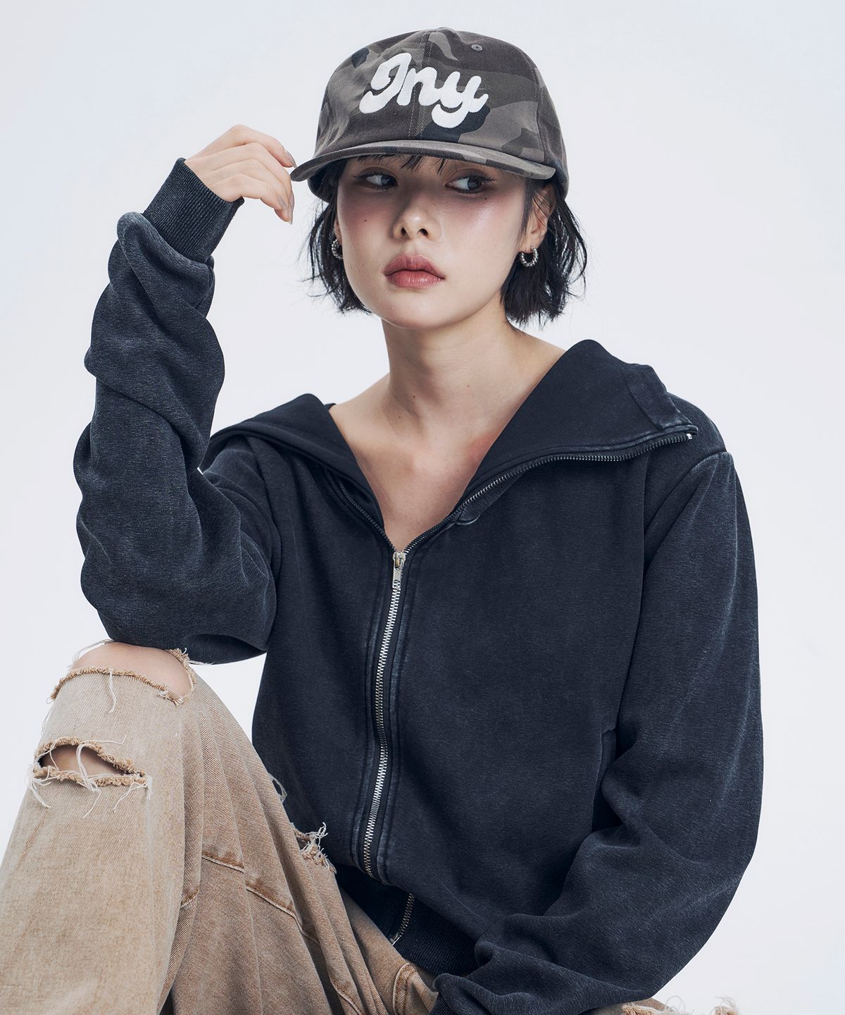 지니영(JEENYYOUNG) JNY 빈티지 스냅백 밀리터리 (Vintage Snapback - Military)