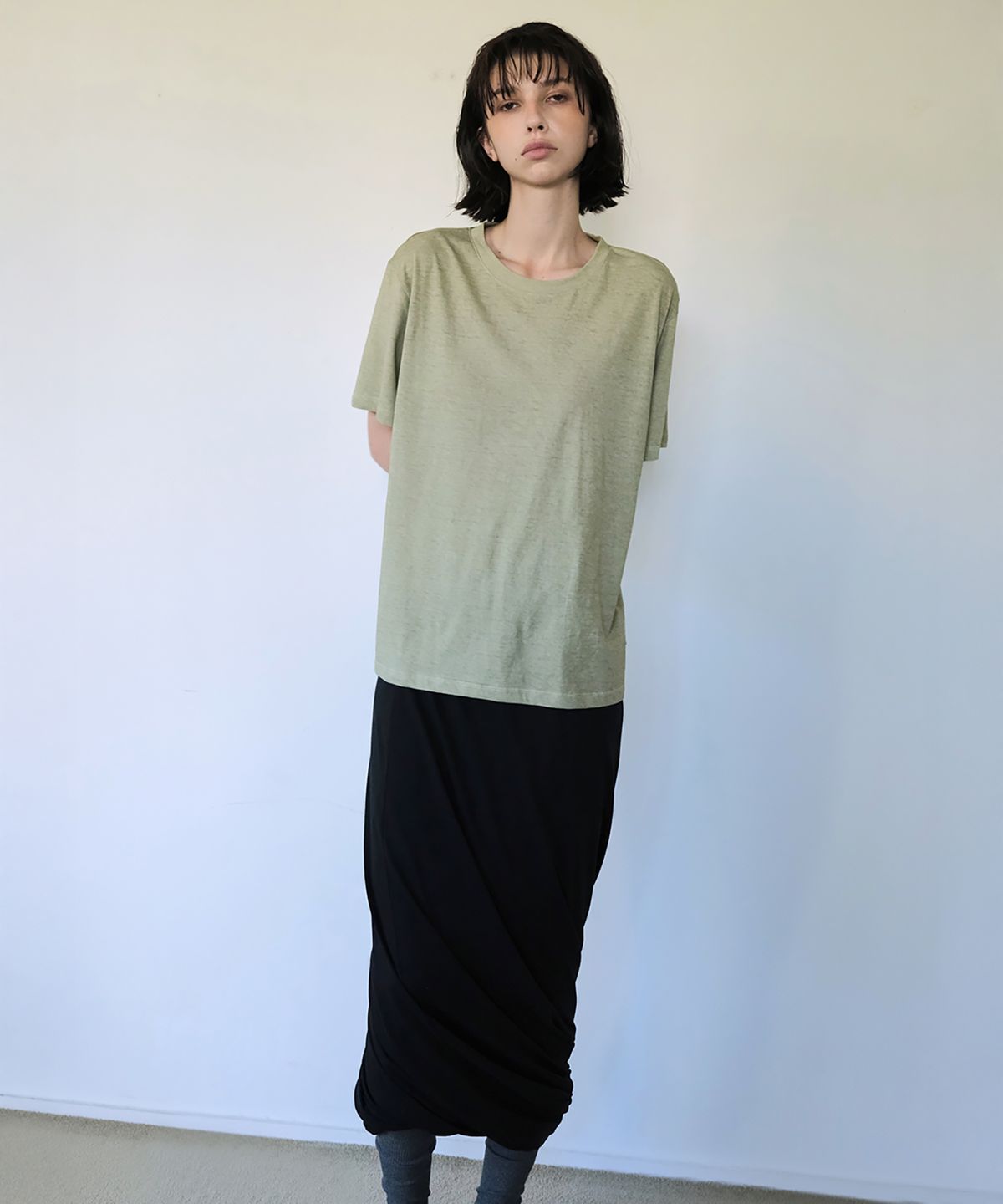 더블유케이엔디 프로젝트(WKND PROJECT) VINTAGE BASIC TEE (KHAKI)