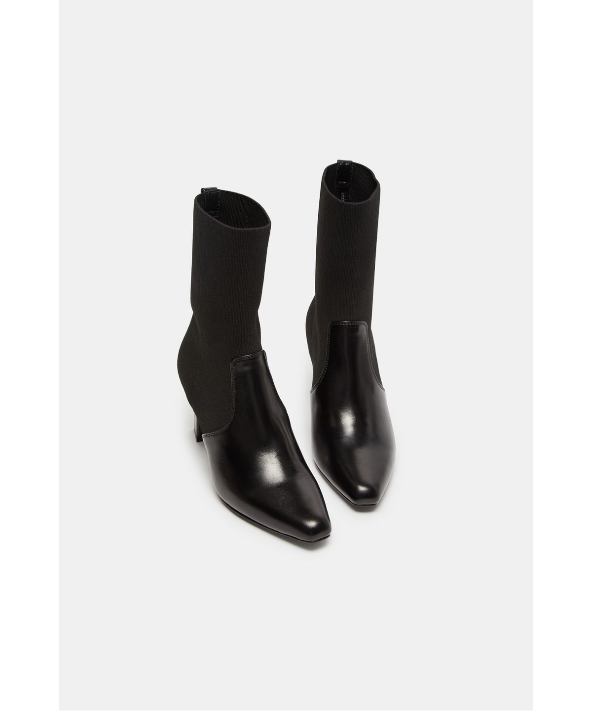 슈콤마보니(SUECOMMA BONNIE) Knit block ankle sock boots(black)_DG3CW26507BLK