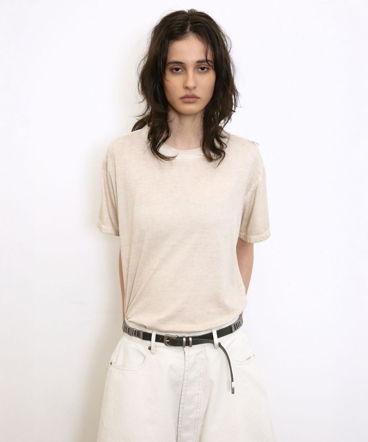 더블유케이엔디 프로젝트(WKND PROJECT) VINTAGE BASIC TEE (NATURAL BEIGE)