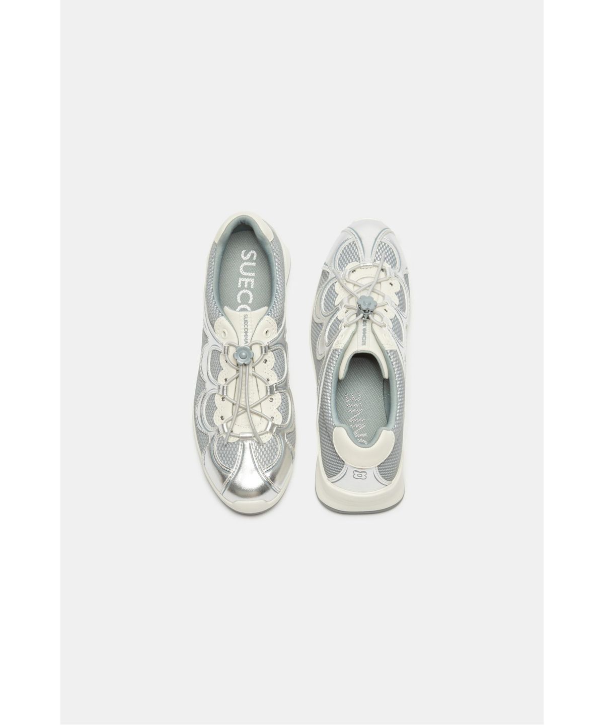 슈콤마보니(SUECOMMA BONNIE) Floral patchwork sneakers(silver)_DG4DA26518SVX