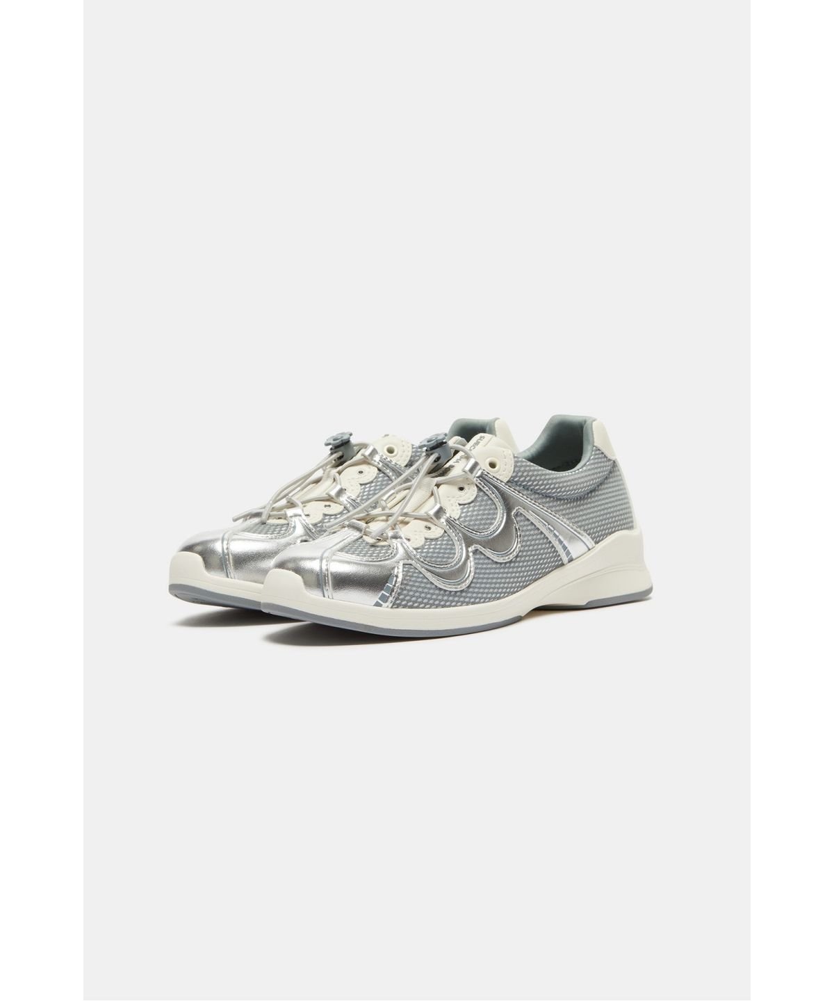슈콤마보니(SUECOMMA BONNIE) Floral patchwork sneakers(silver)_DG4DA26518SVX