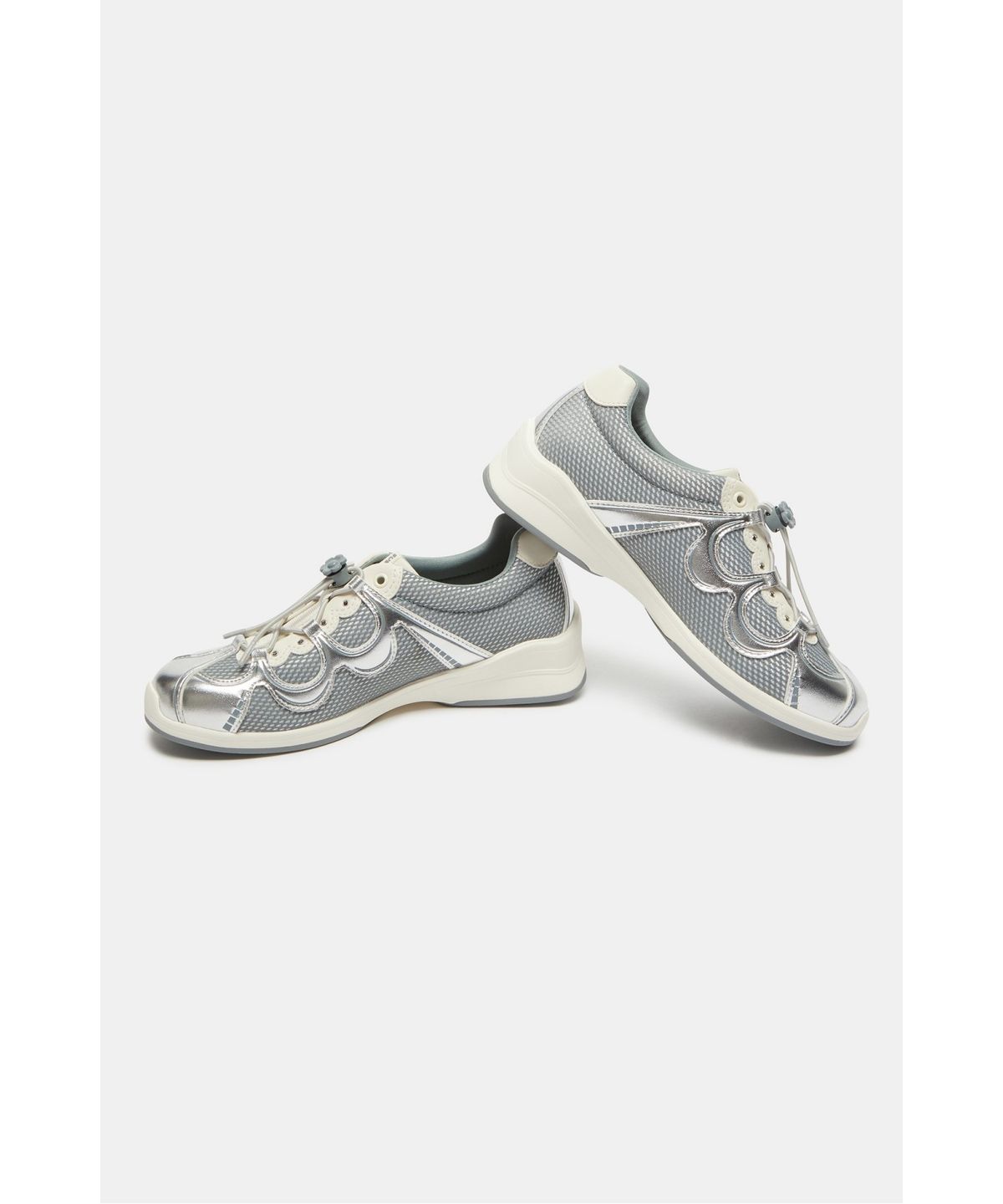 슈콤마보니(SUECOMMA BONNIE) Floral patchwork sneakers(silver)_DG4DA26518SVX