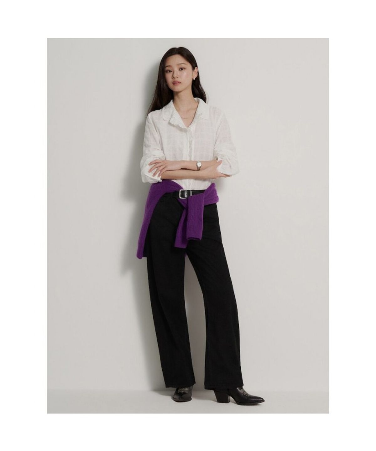 빈폴 레이디스(BEANPOLE LADIES) 레이스 러플 블라우스  화이트 (BF6964C251)