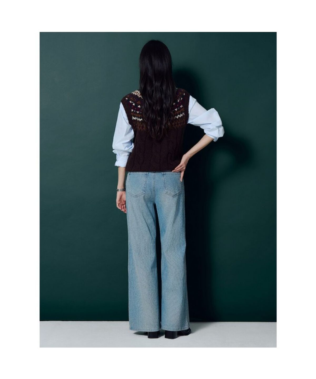 빈폴 레이디스(BEANPOLE LADIES) 페어아일 니트 베스트  브라운 (BF695UC03D)