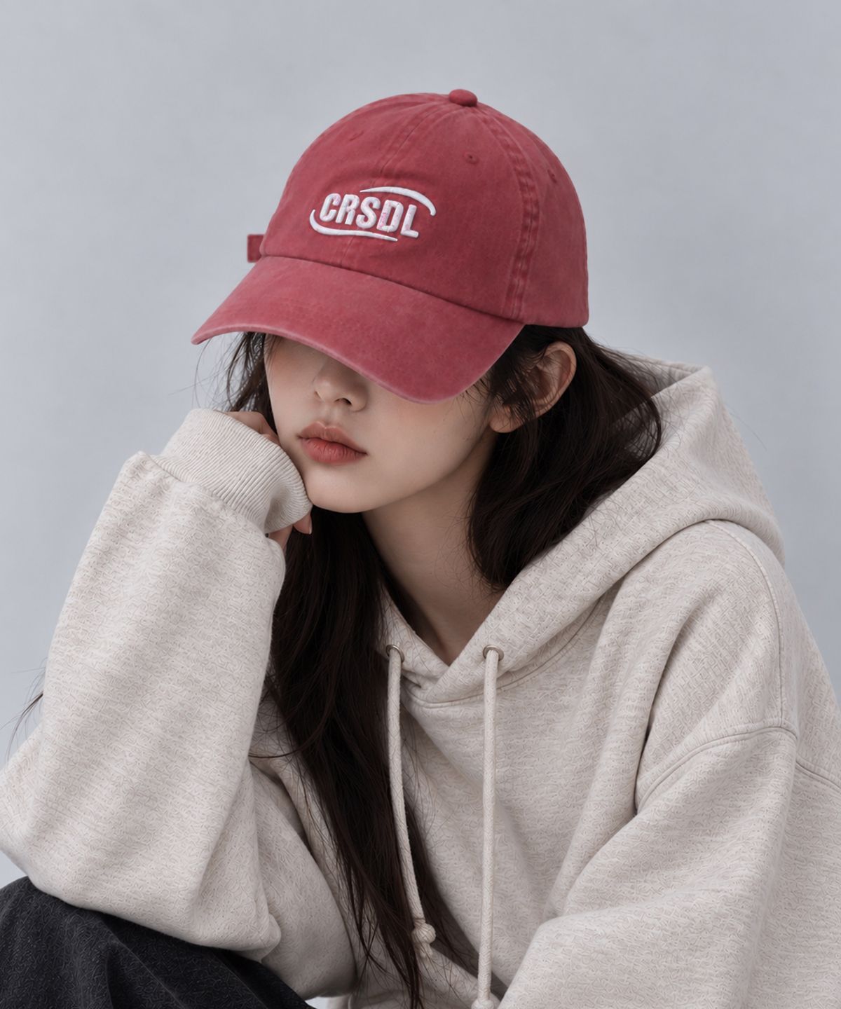 크림소다랩(CREAM SODA LAB) 씨알에스디엘 코튼 볼캡 피그먼트 워싱레드