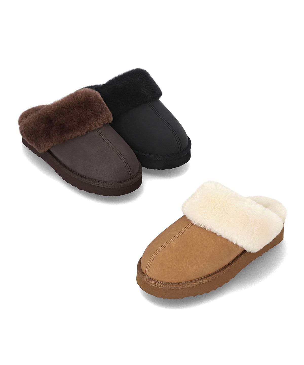 엘칸토(ELCANTO) 마쯔 여성 퍼 클로그 슬리퍼 3cm LCWC01M64V