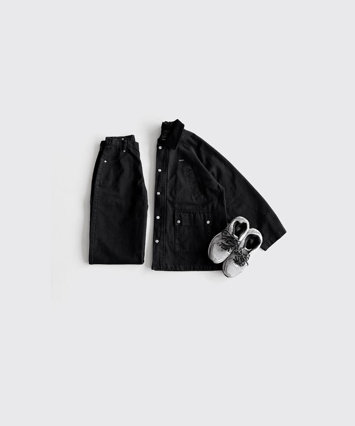 노이리(NOIRY) 위키드 워크 자켓(블랙)+토브 팬츠(블랙) SET