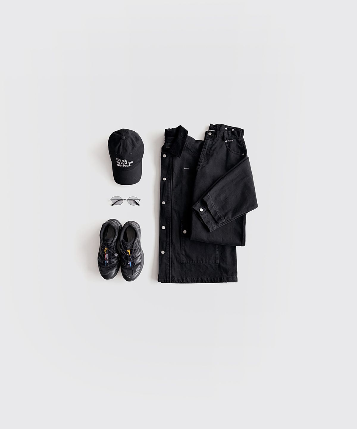 노이리(NOIRY) 위키드 워크 자켓(블랙)+토브 팬츠(블랙) SET