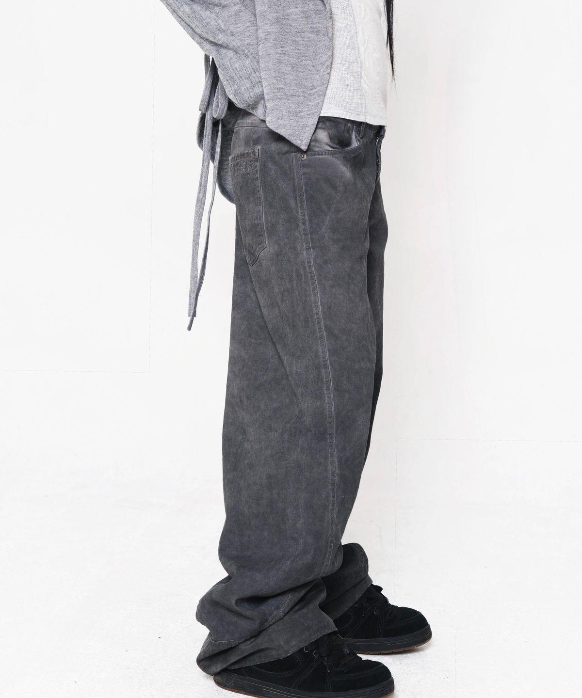 미스테페넘(MYSTEPHENM) VOL. 5.0 Dyed Wide Pants BK