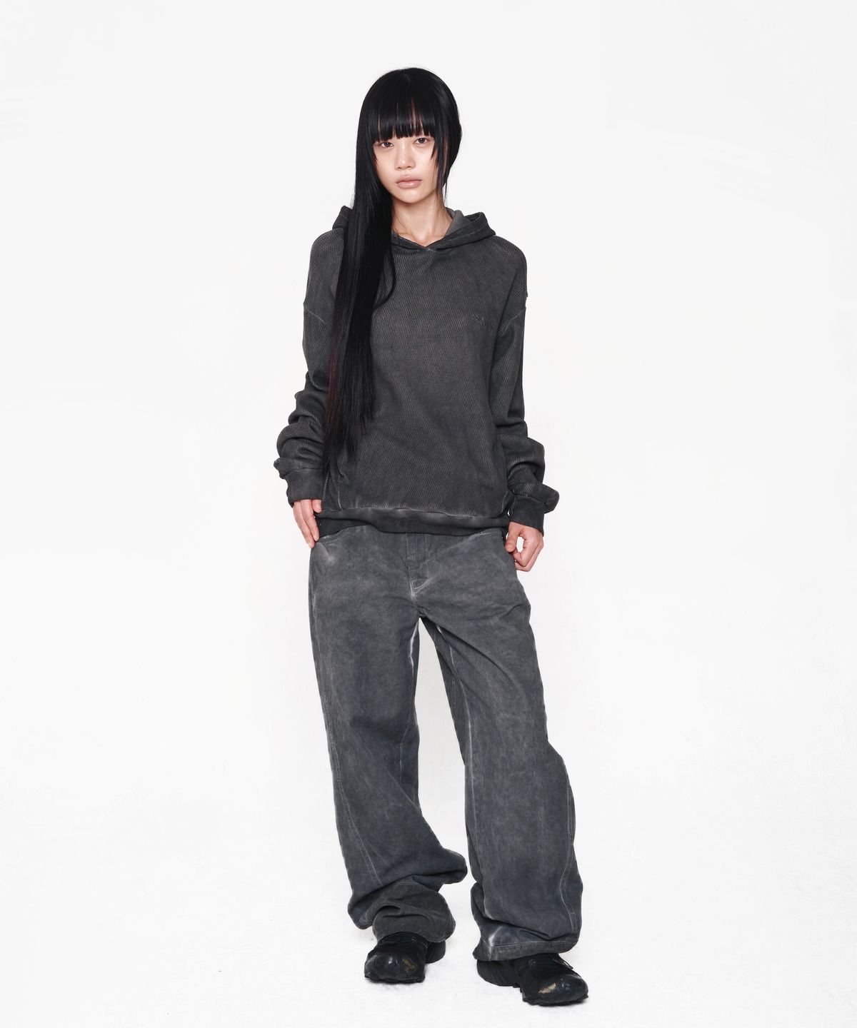 미스테페넘(MYSTEPHENM) VOL. 5.0 Dyed Wide Pants BK