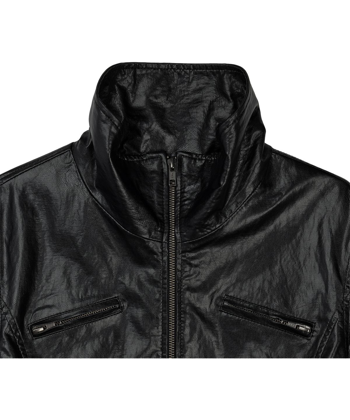 아야즈앤세이(AYASNSEY) BOO HIGH NECK FAUX LEATHER JACKET