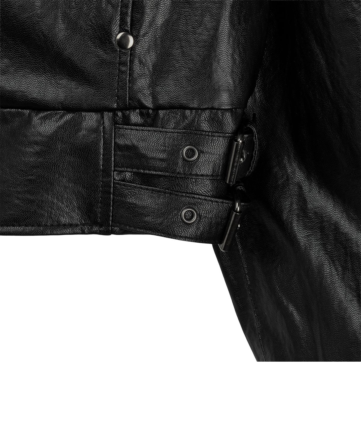 아야즈앤세이(AYASNSEY) BOO HIGH NECK FAUX LEATHER JACKET