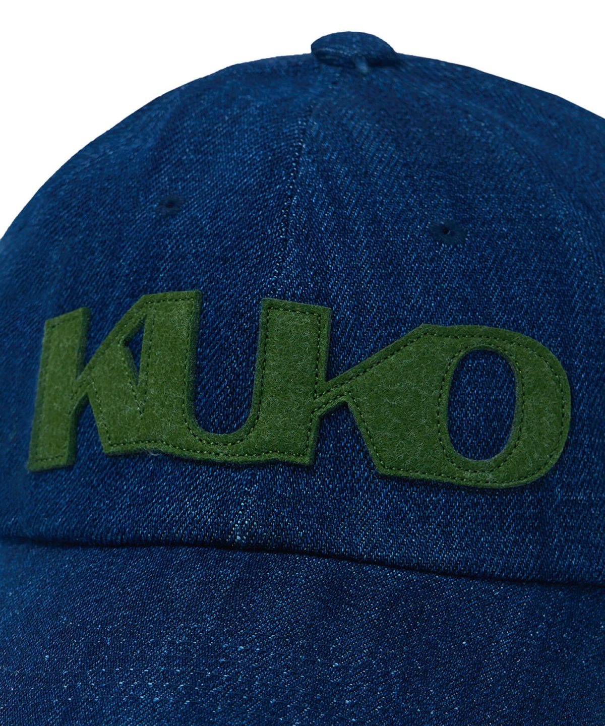 쿠코(KUKO) 쿠코 심볼 6패널 볼캡_데님 카키