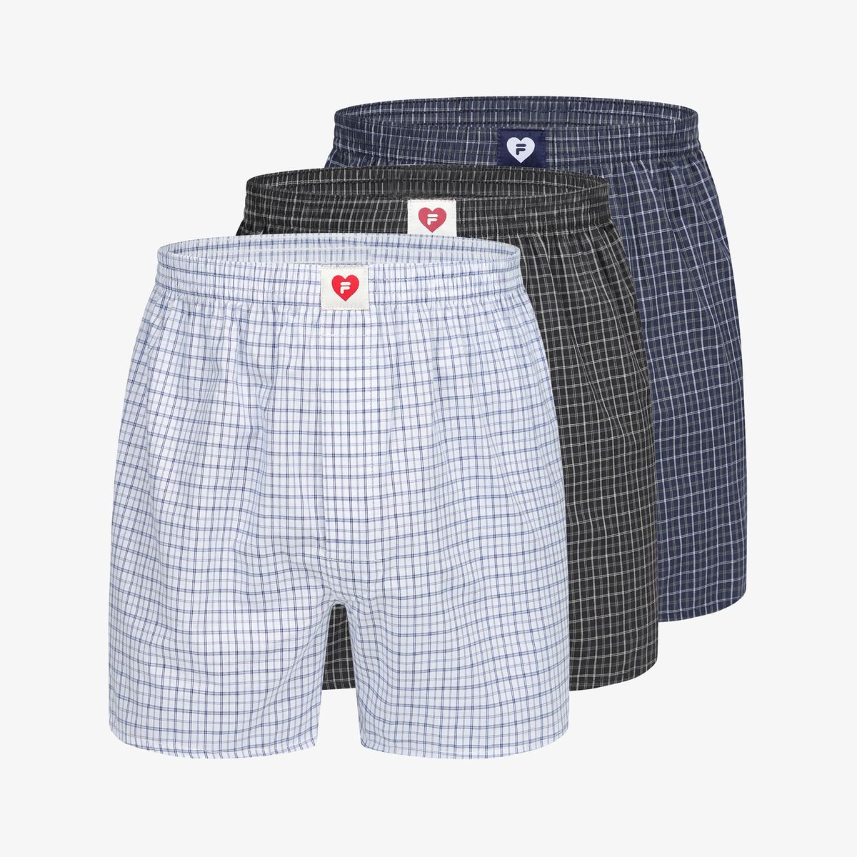 휠라언더웨어(FILA UNDERWEAR) 체크 남성 트렁크 3PACK