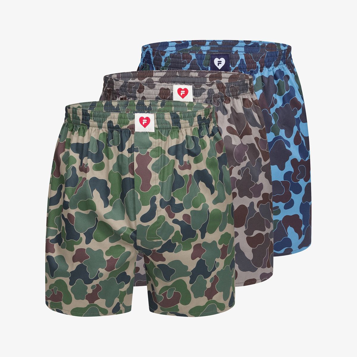 휠라언더웨어(FILA UNDERWEAR) 카모 남성 트렁크 3PACK