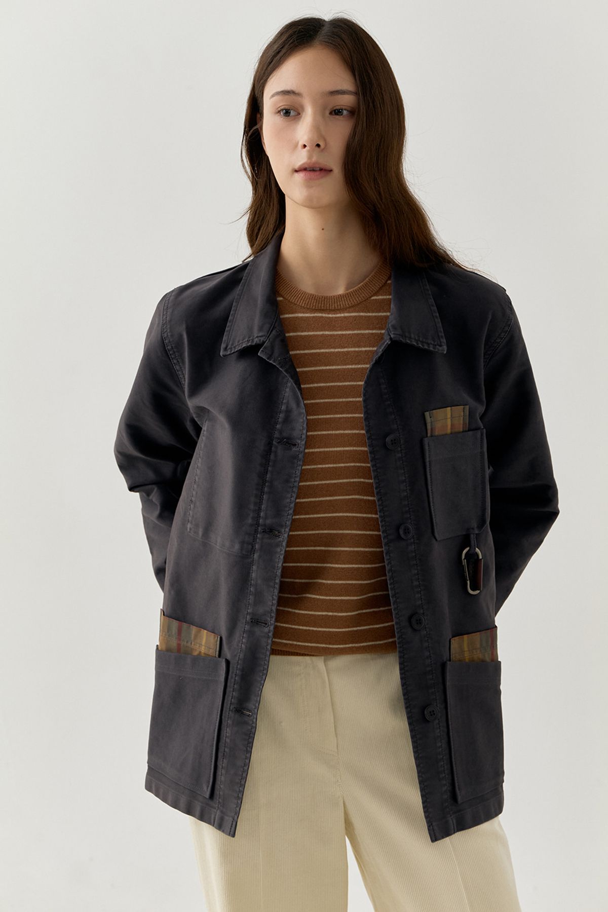 르몽생미셸(LE MONT ST MICHEL) [26FW 서울에디션] (W)Genuine Lmsm Work Jacket_Dark Navy