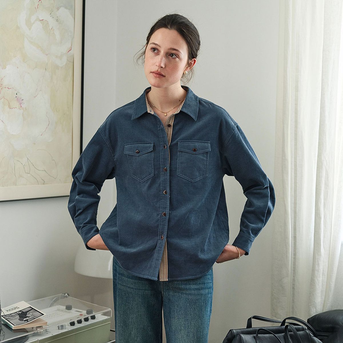 심플레트로(SIMPLE RETRO) SR_Cotton corduroy shirt_2color