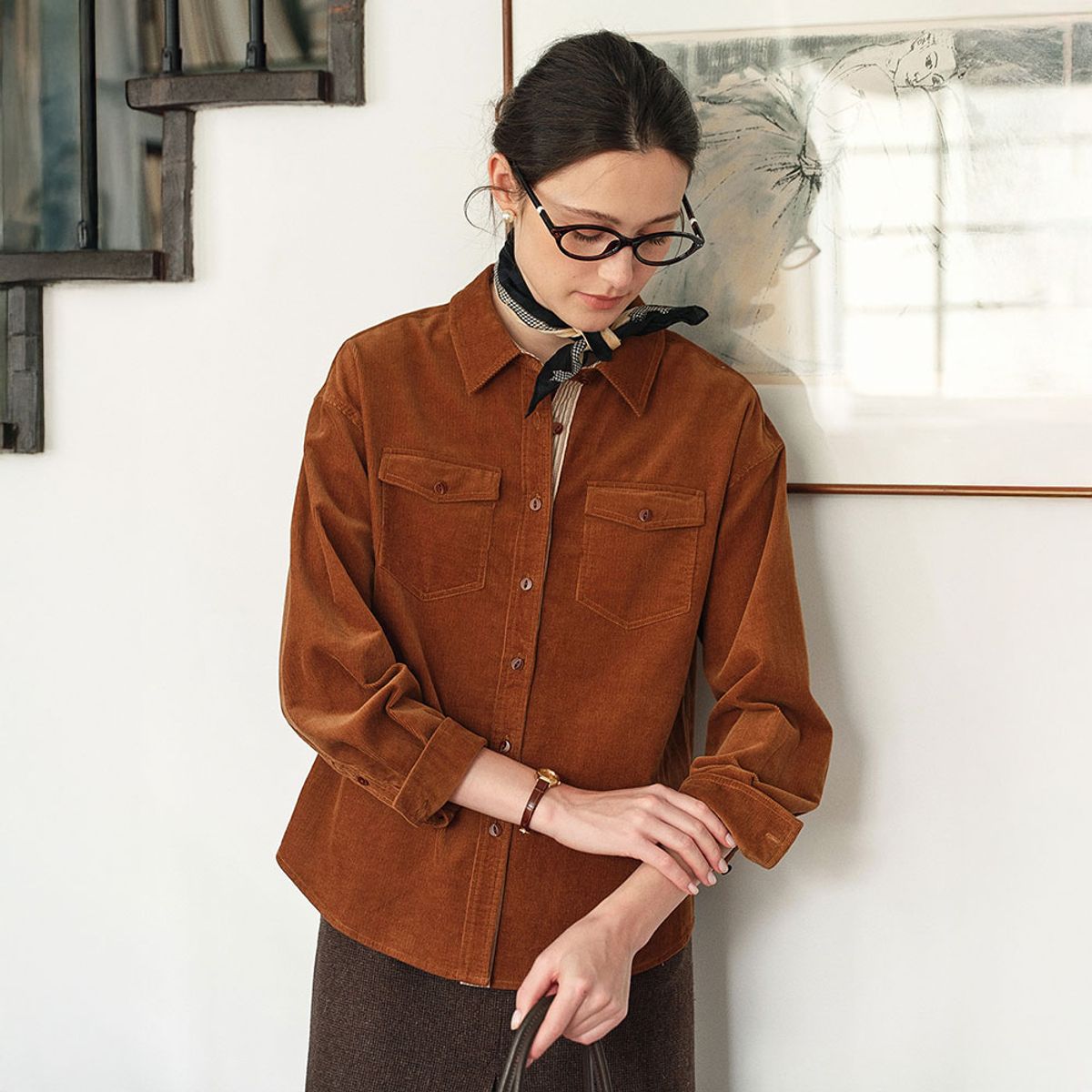 심플레트로(SIMPLE RETRO) SR_Cotton corduroy shirt_2color