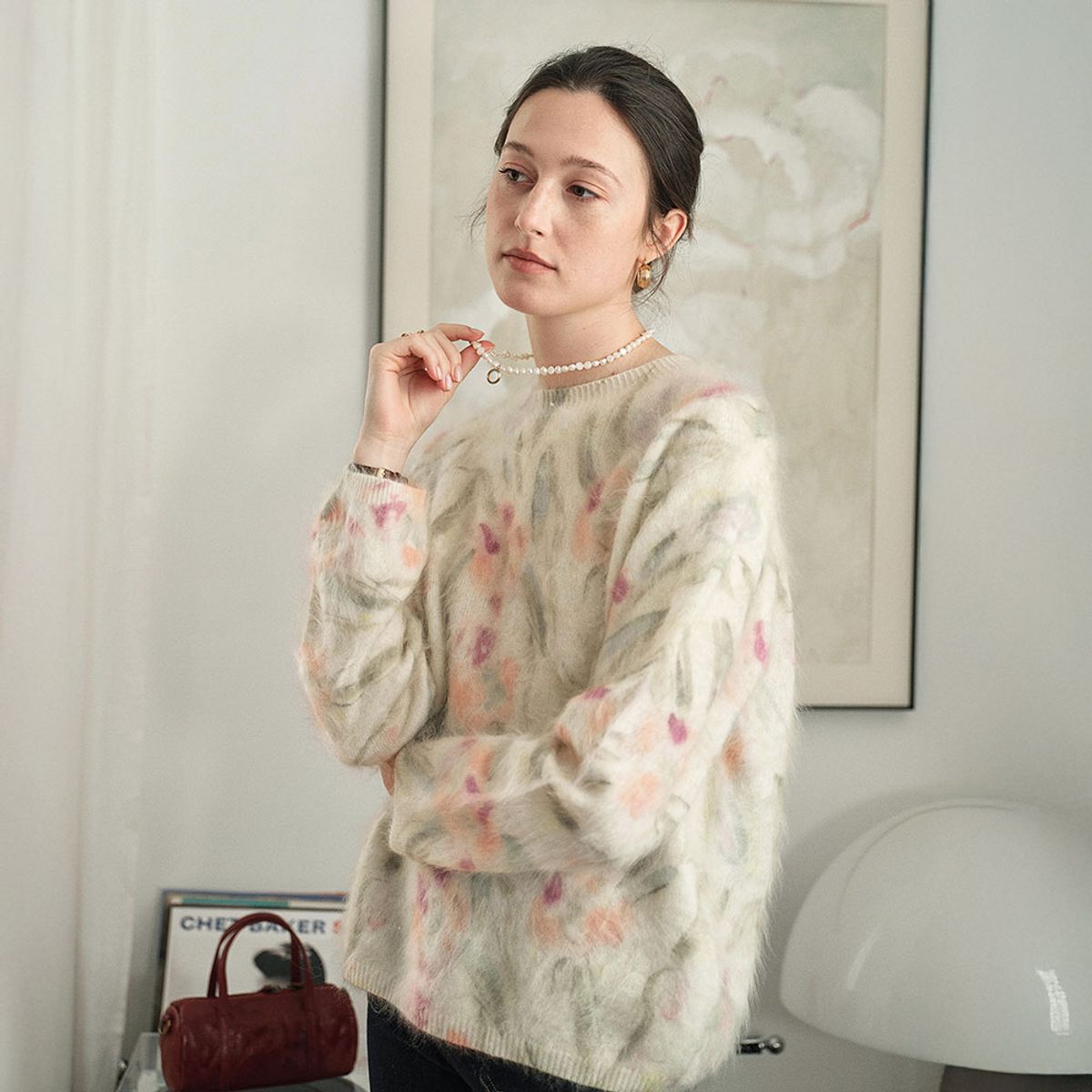 심플레트로(SIMPLE RETRO) SR_Printed fleece sweater