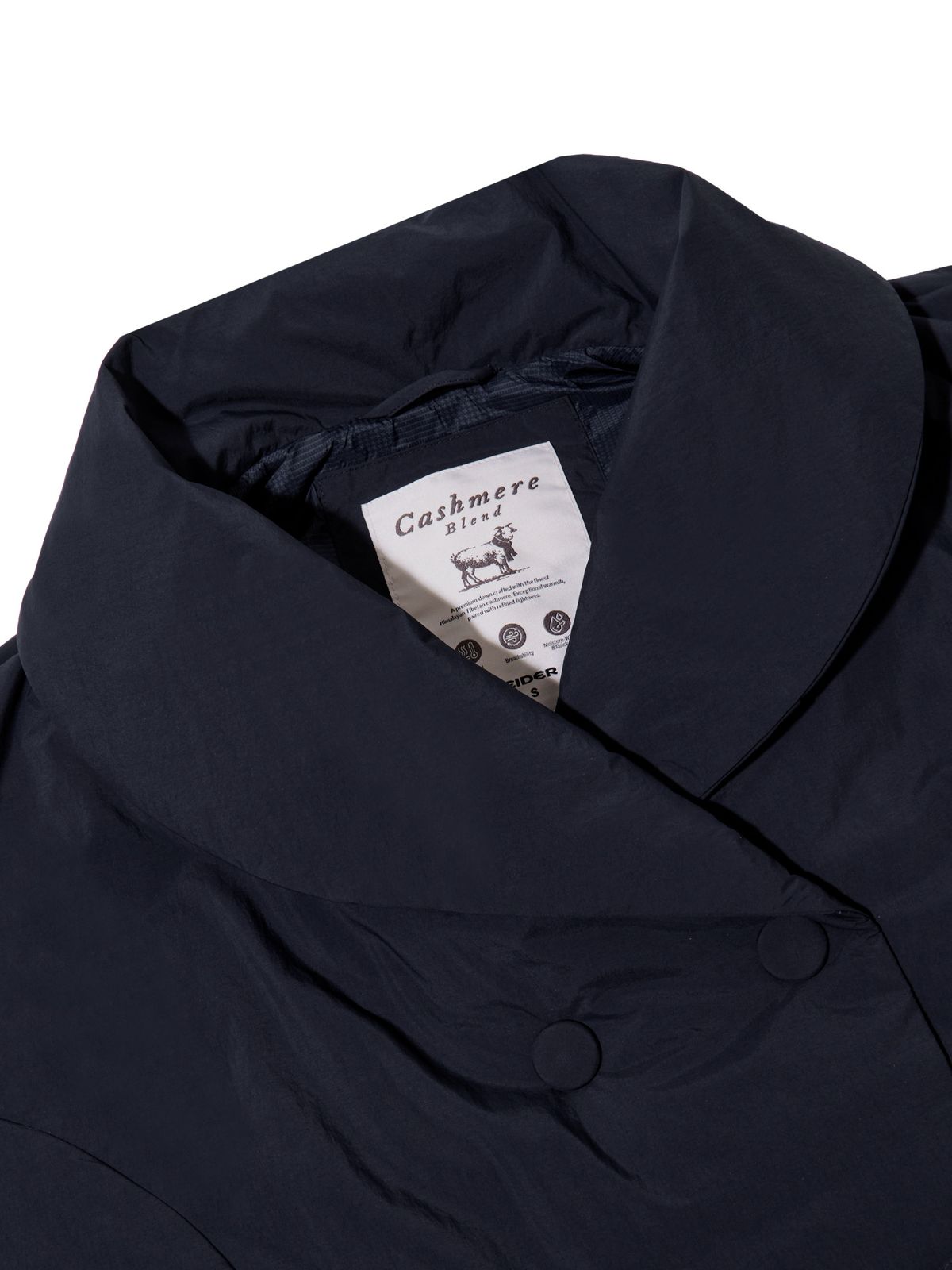 아이더(EIDER) Etoffe (에토프) 여성 캐시미어 블렌드 미들 숄 코트 다운 자켓_Dark Navy_DWW26564N9