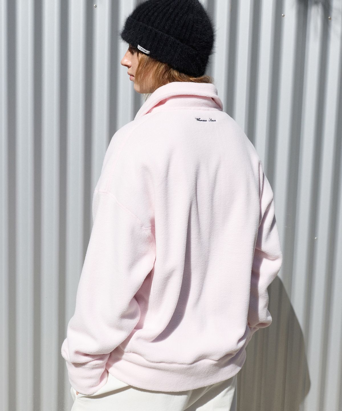 르바(LEVAR) Off-duty Half-Zip Fleece - Blush Pink