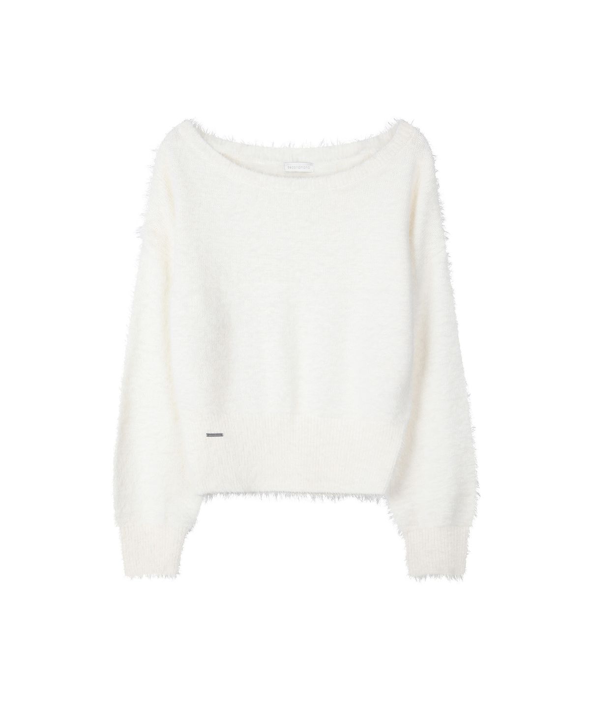 세컨모놀로그(SECONDMONO) [니들 콜라보]Hairy 2-Way Boat Neck Knit [IVORY]_SEWKT012IVORY