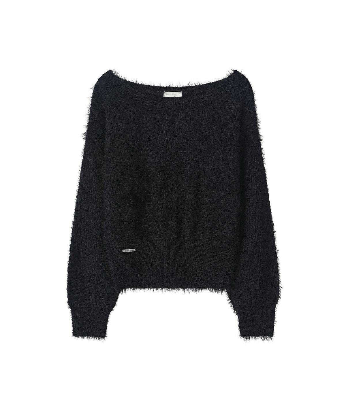 세컨모놀로그(SECONDMONO) [니들 콜라보]Hairy 2-Way Boat Neck Knit [BLACK]_SEWKT012BLACK