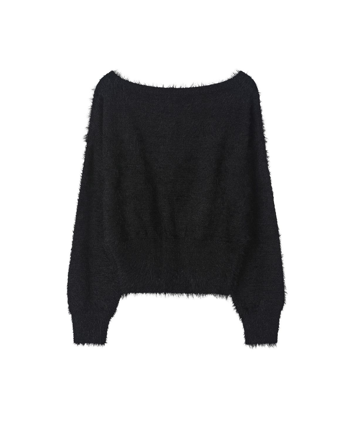 세컨모놀로그(SECONDMONO) [니들 콜라보]Hairy 2-Way Boat Neck Knit [BLACK]_SEWKT012BLACK
