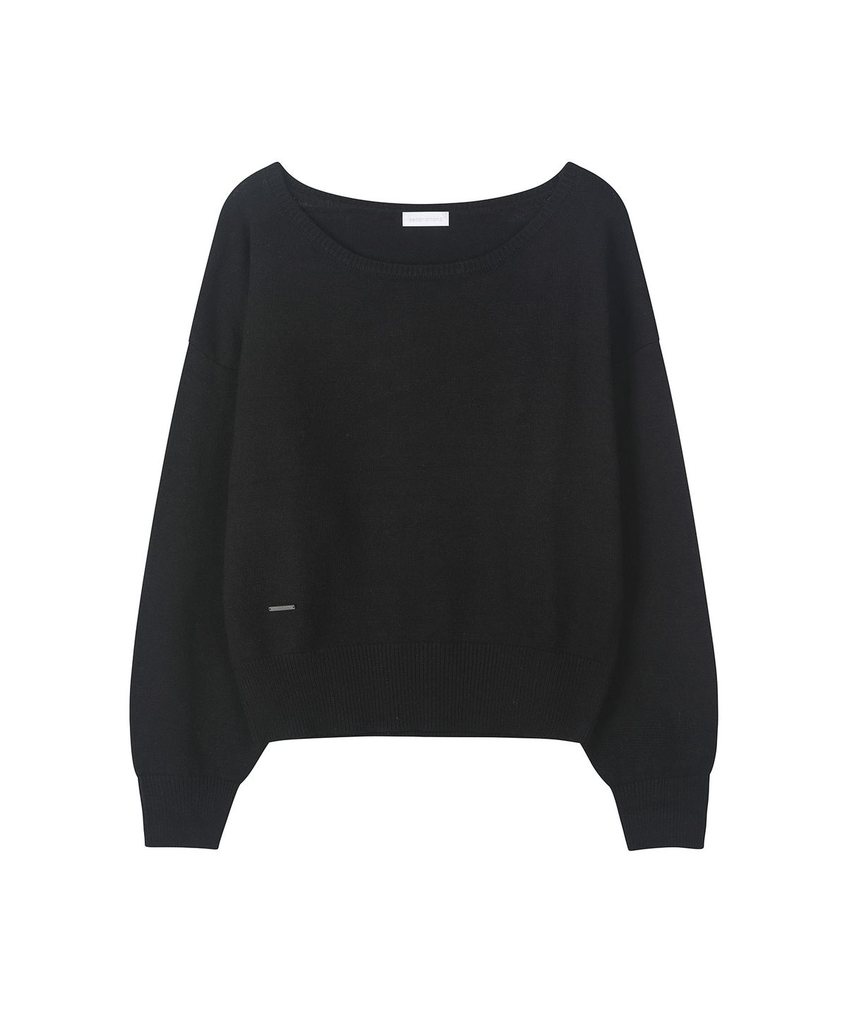 세컨모놀로그(SECONDMONO) [니들 콜라보]2-Way Boat Neck Knit [BLACK]_SEWKT017BLACK