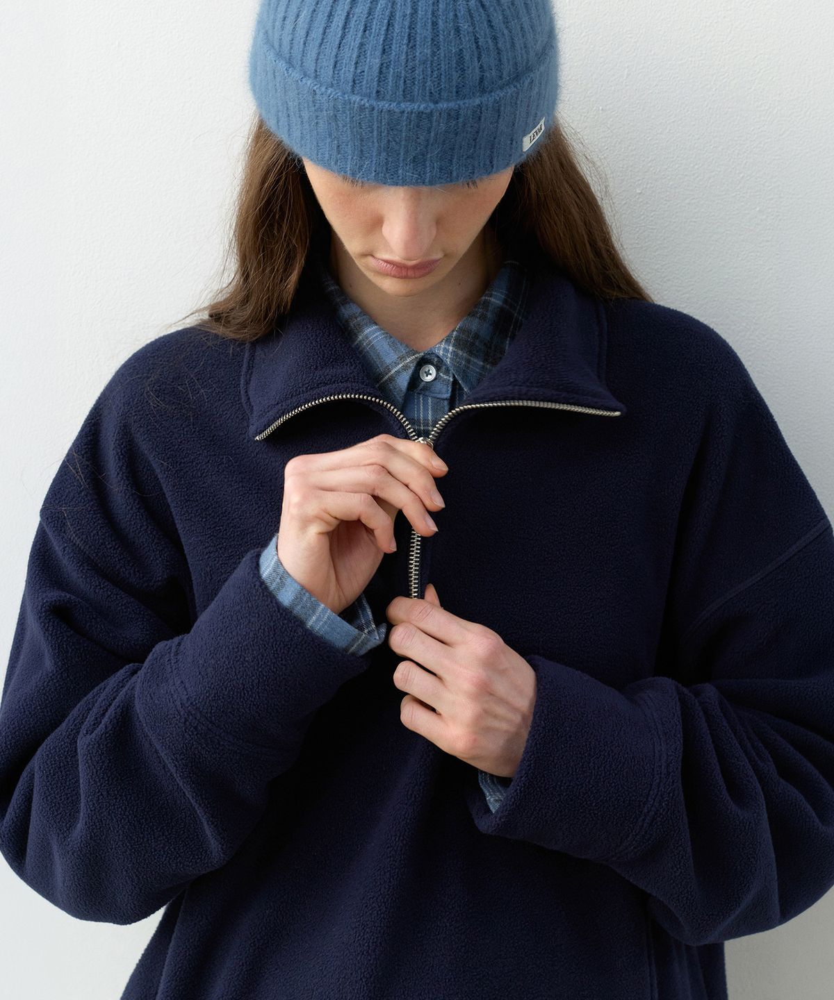 르바(LEVAR) Off-duty Half-Zip Fleece - Classic Navy