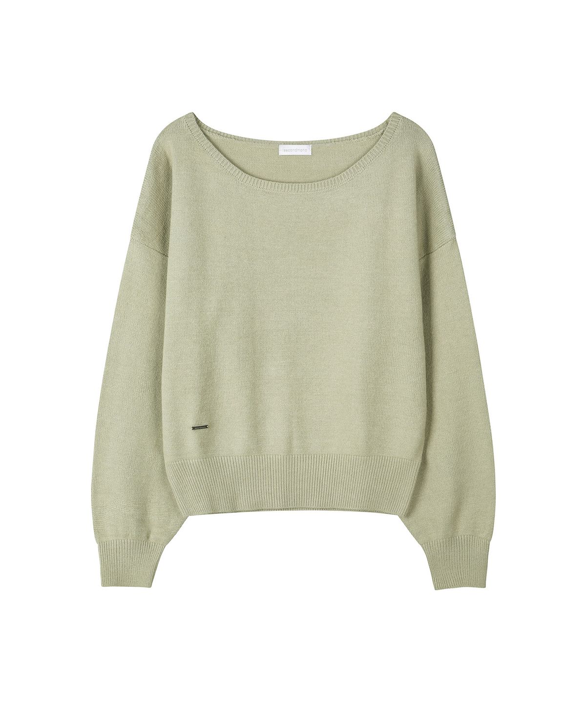 세컨모놀로그(SECONDMONO) [니들 콜라보]2-Way Boat Neck Knit [LGREEN]_SEWKT017LGREEN
