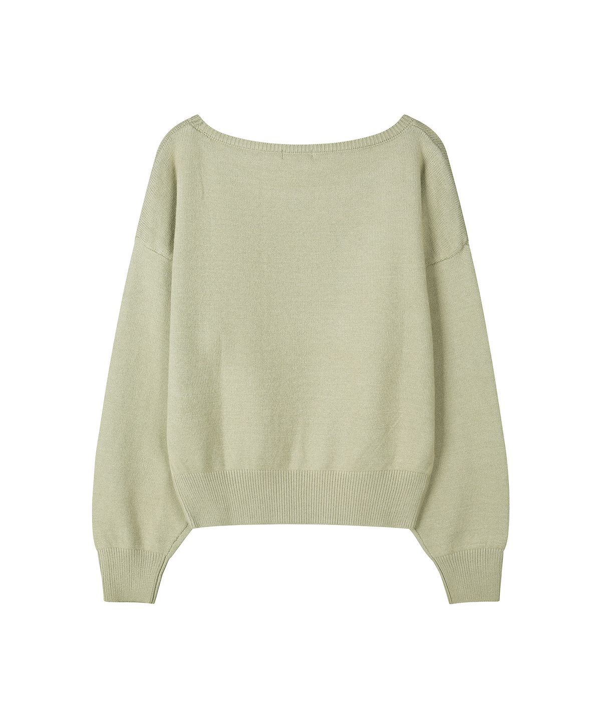 세컨모놀로그(SECONDMONO) [니들 콜라보]2-Way Boat Neck Knit [LGREEN]_SEWKT017LGREEN