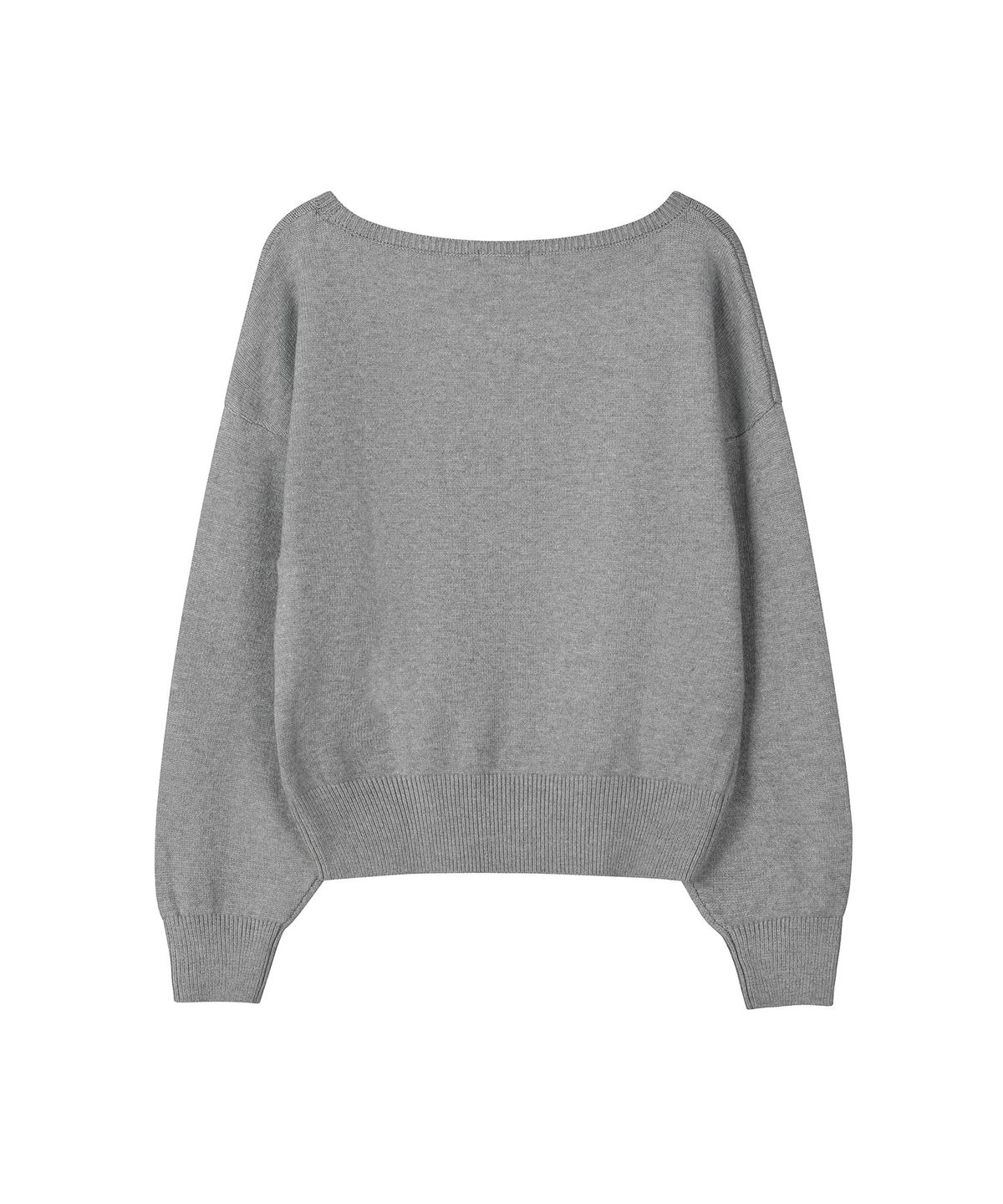 세컨모놀로그(SECONDMONO) [니들 콜라보]2-Way Boat Neck Knit [GRAY]_SEWKT017GRAY