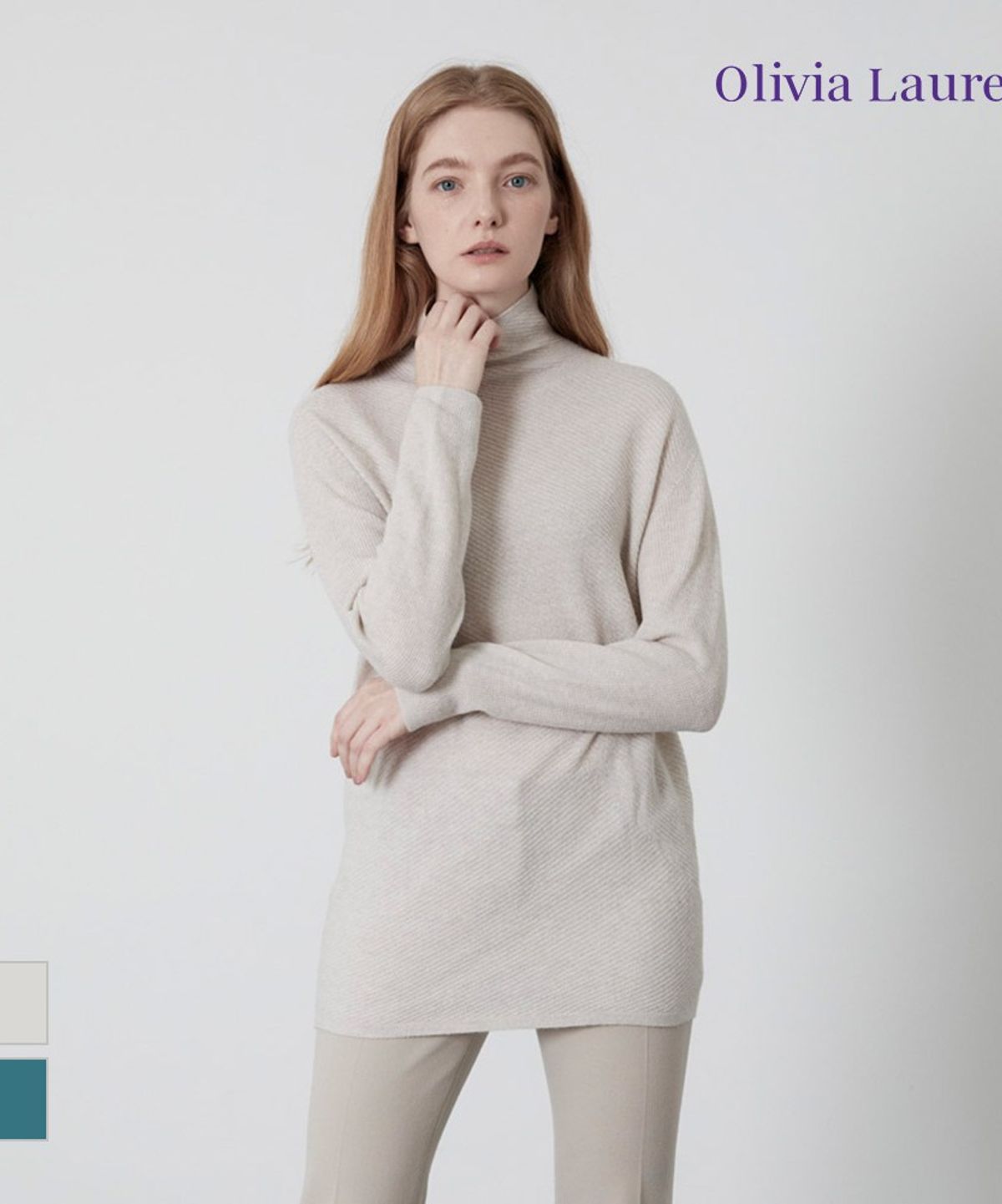 올리비아로렌(OLIVIALAUREN) 랑데뷰 사선조직 풀오버_VOCBLYWA111