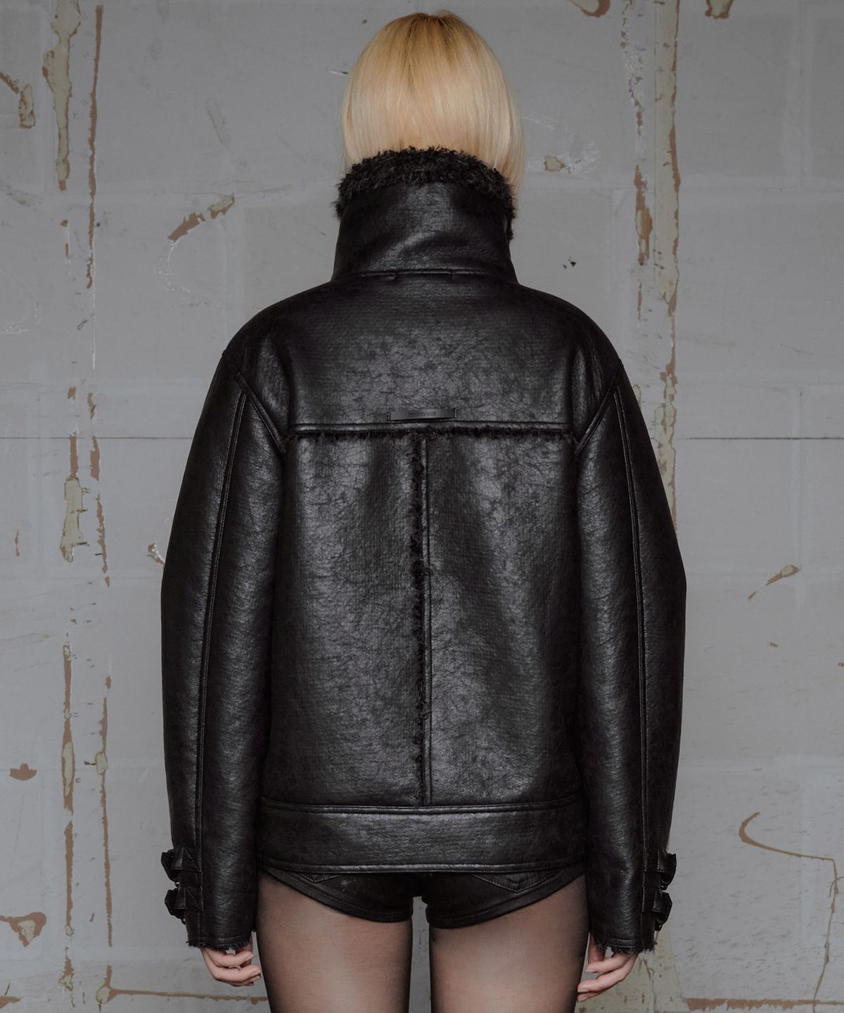 락케이크(ROCKCAKE) Biker Mustang Jacket - Black