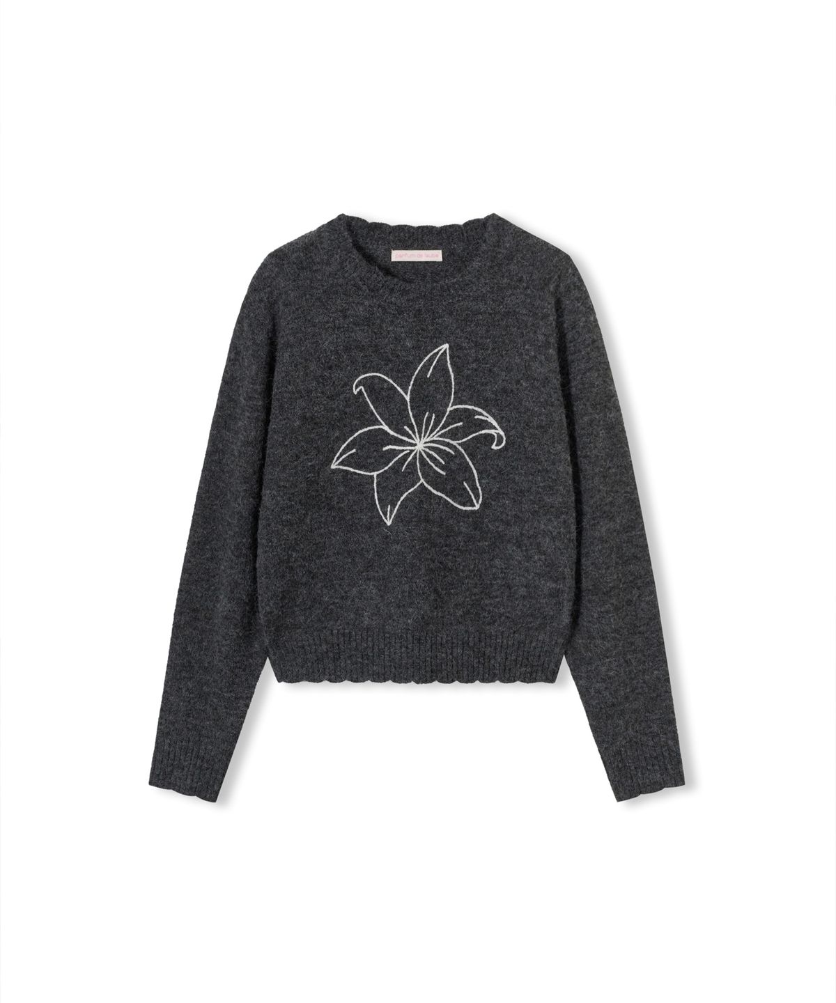 파퓸드로브(PARFUM DE LAUBE) Flora Hairy Knit Top Charcoal