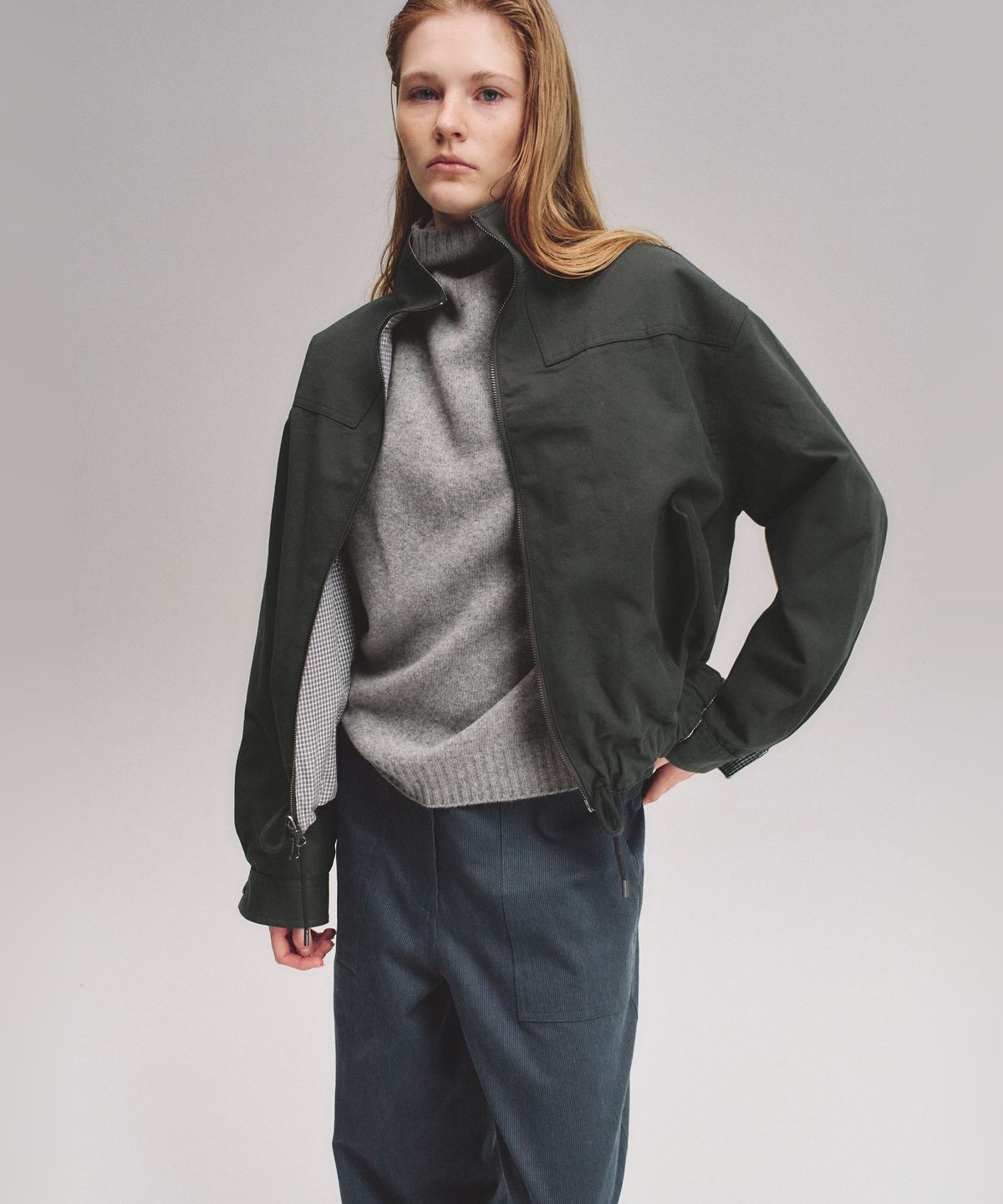 블루브릭(BLUEBRICK) Reversible blouson (charcoal)