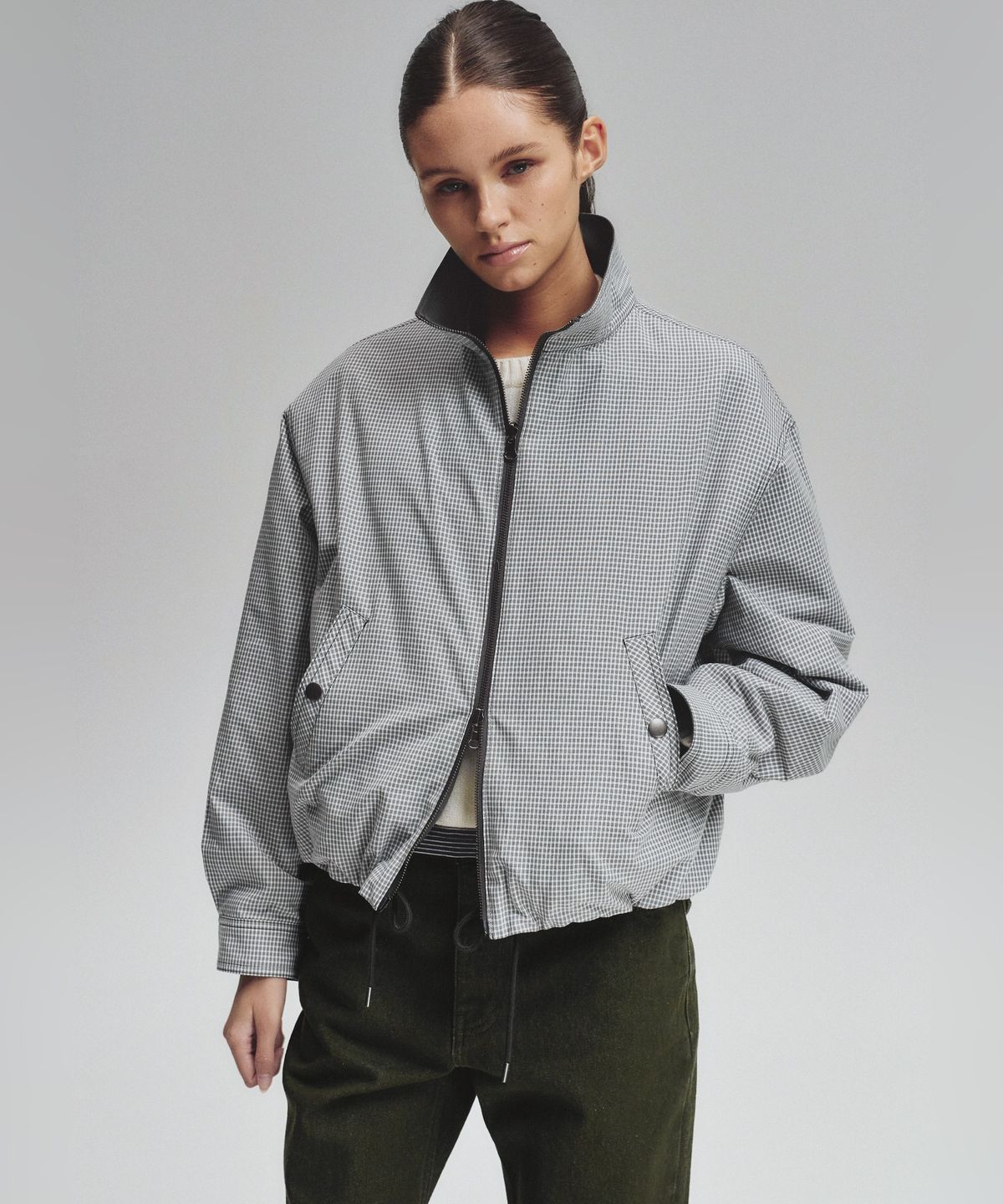 블루브릭(BLUEBRICK) Reversible blouson (charcoal)