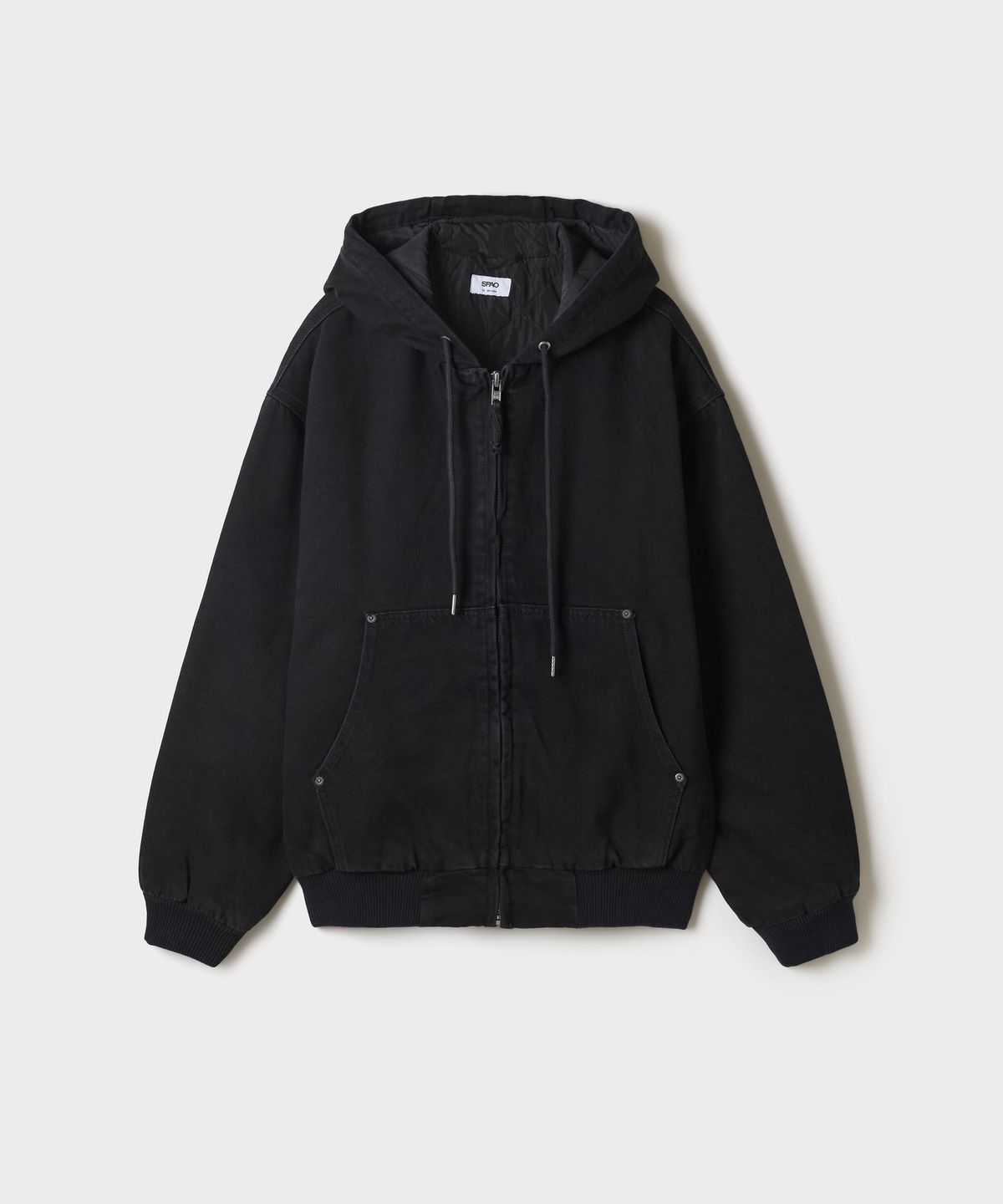 스파오(SPAO) 데님 후드 퀼팅 재킷_SPJEG4VC03