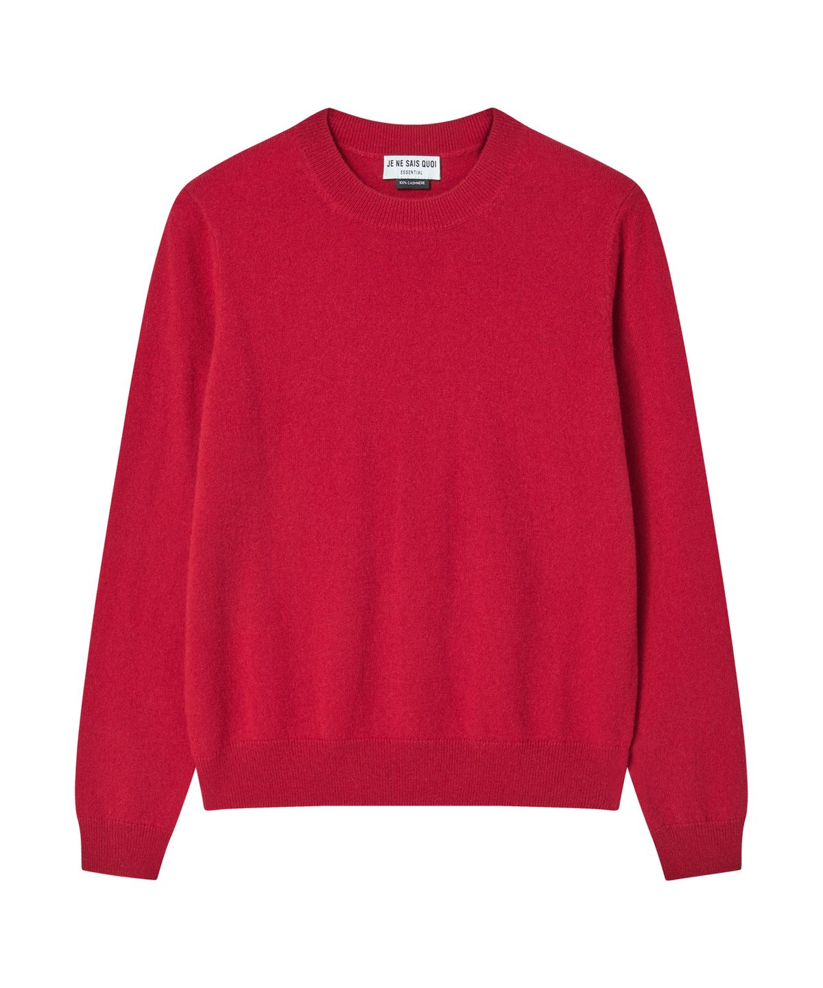 주느세콰(JE NE SAIS QUOI) [100 cashmere] 에센셜 크루넥 캐시미어 니트_딥레드