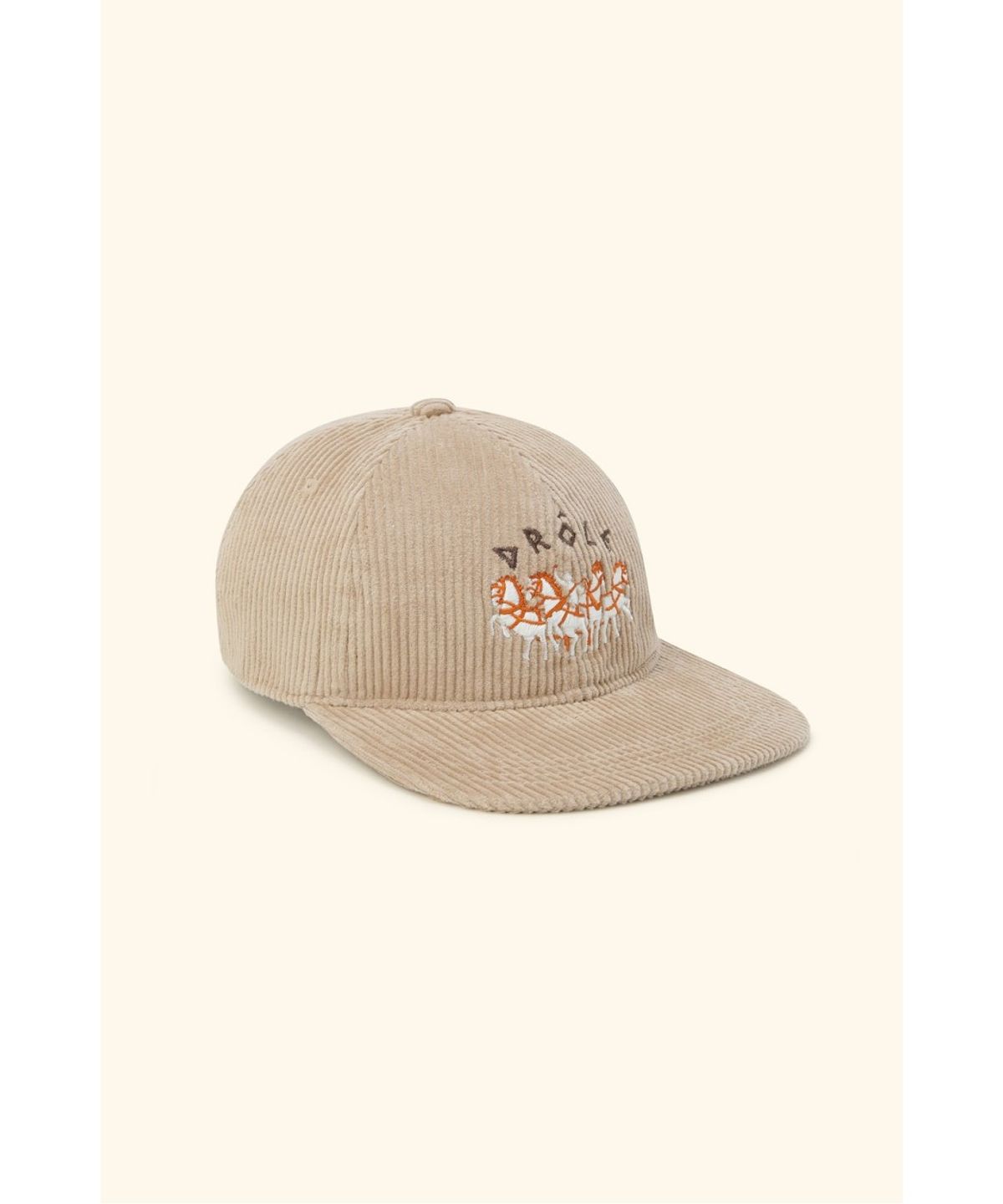 드롤드무슈(DROLE DE MONSIEUR) Flat Drole Horses Embroidery Cap D4RAW26114BEX