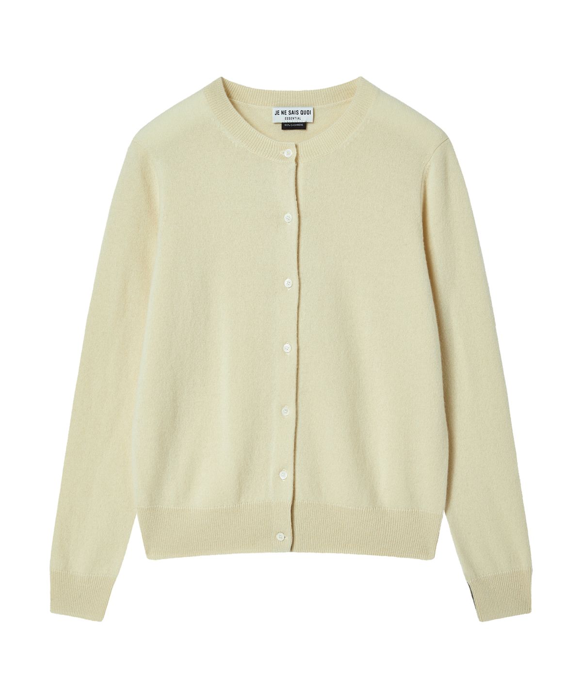 주느세콰(JE NE SAIS QUOI) [100 cashmere] 에센셜 크루넥 캐시미어 가디건_버터
