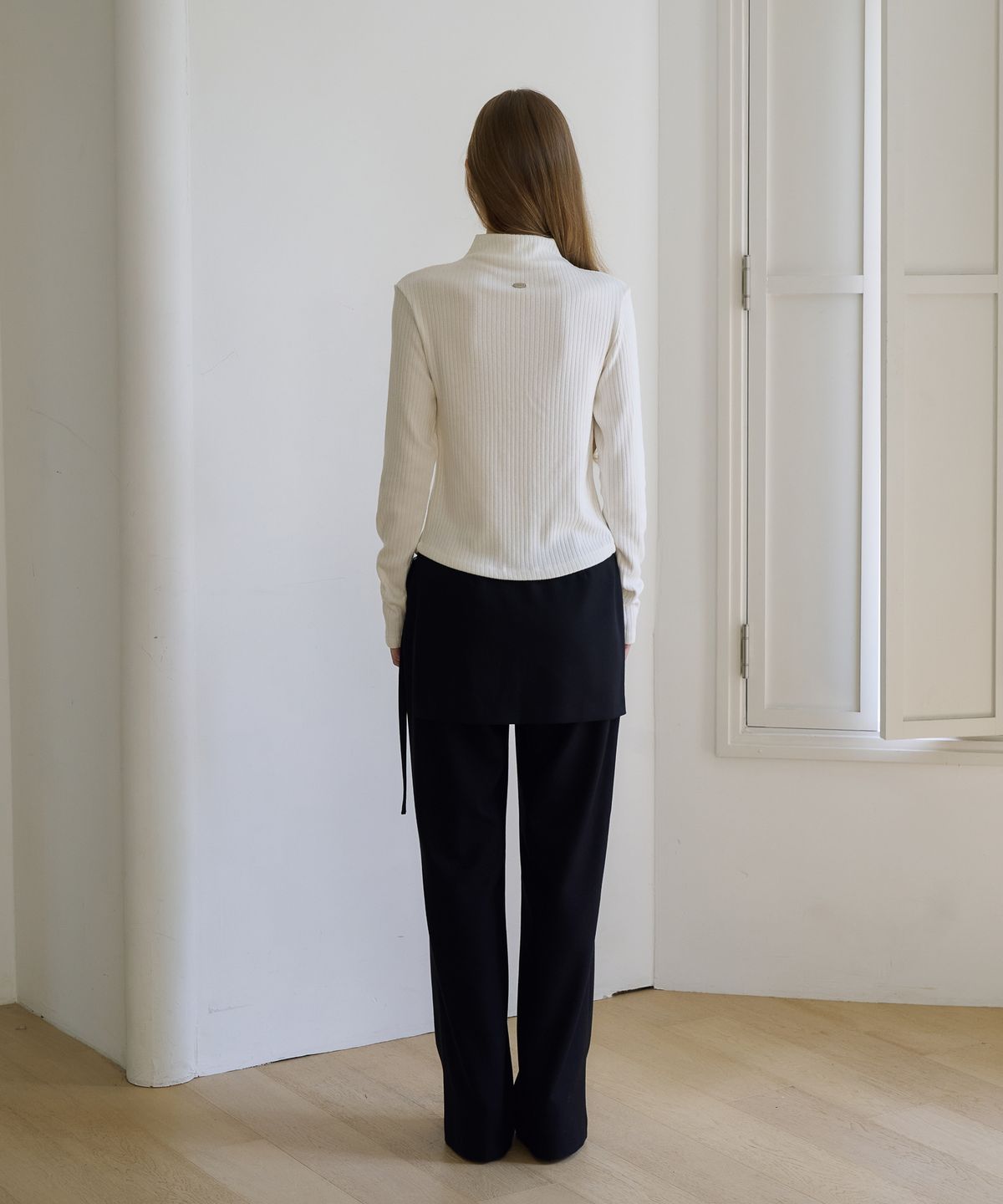 드헤베(DEHEVE) High Neck Button Cardigan [Ivory]
