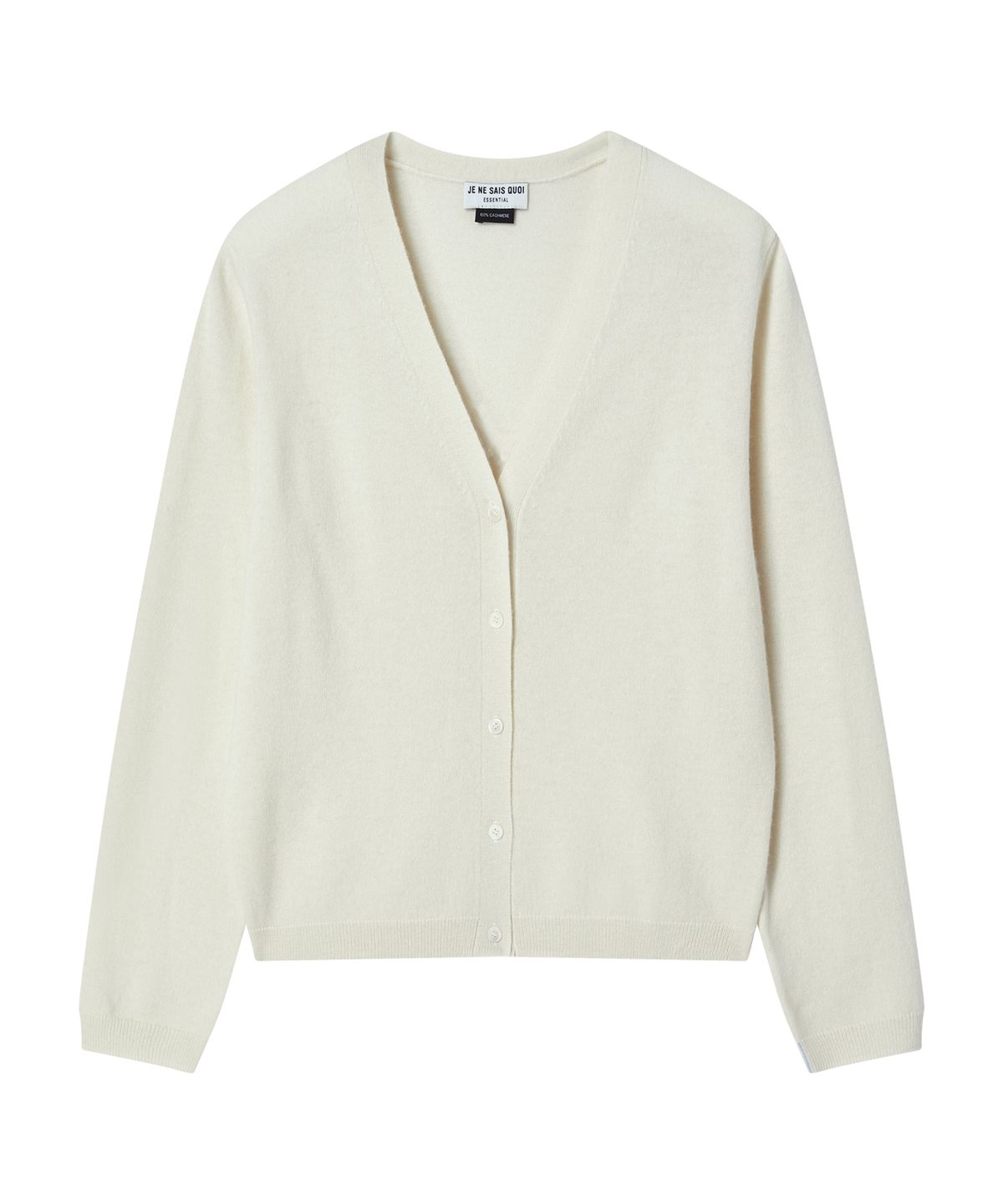 주느세콰(JE NE SAIS QUOI) [100 cashmere] 에센셜 크루넥 캐시미어 가디건_아이보리