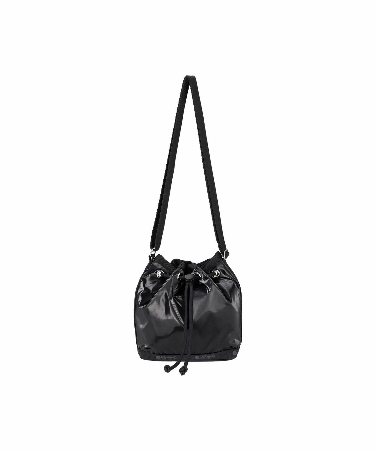 레스포색(LESPORTSAC) 블랙 샤인 마이크로 드로우스트링 백 [2969.M135]