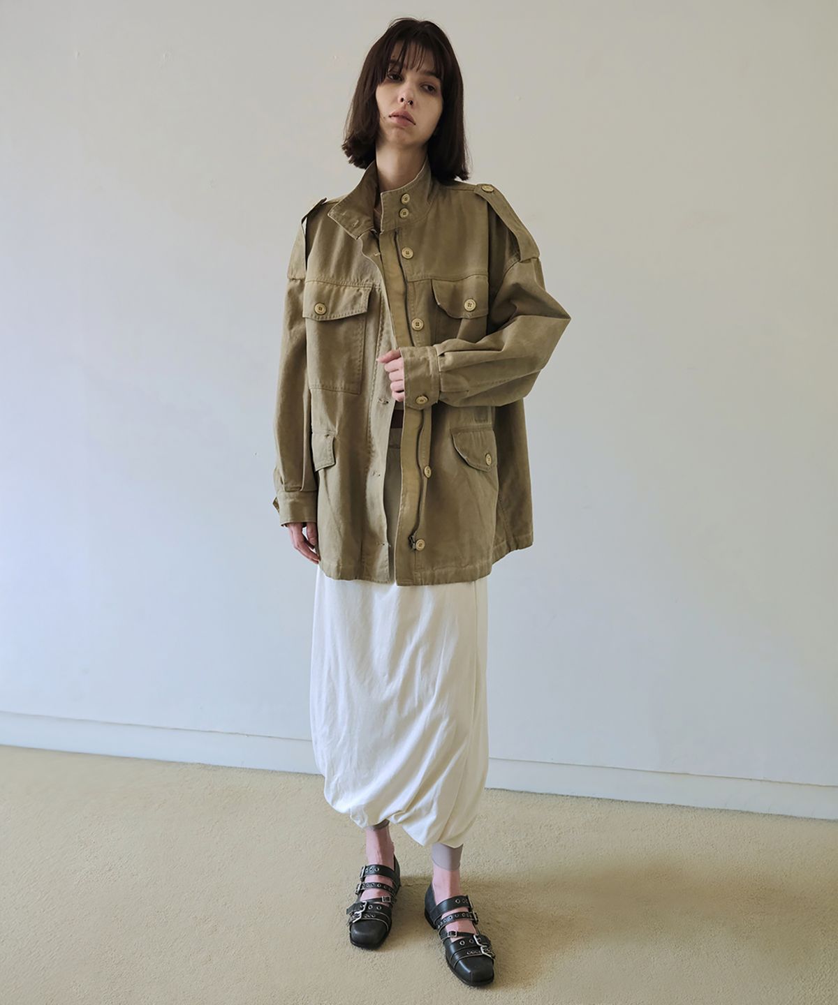 더블유케이엔디 프로젝트(WKND PROJECT) DIRTY WASHED FIELD JACKET (BEIGE)