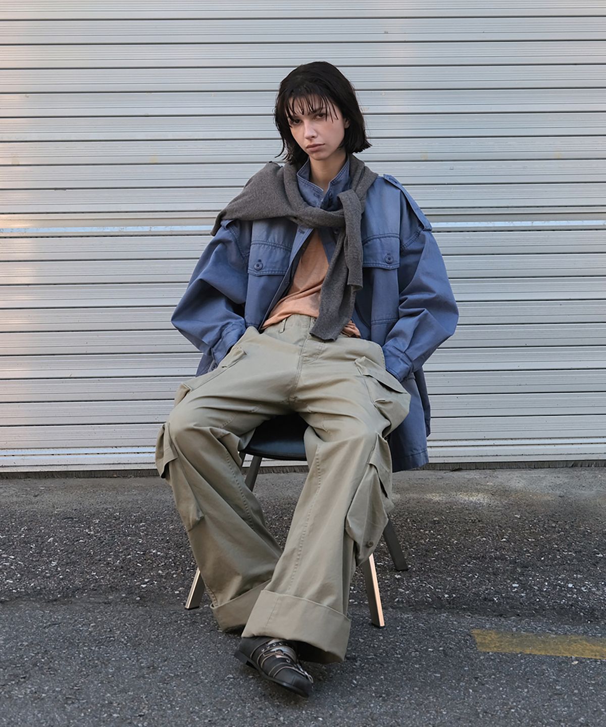 더블유케이엔디 프로젝트(WKND PROJECT) FADED FIELD JACKET (BLUE)