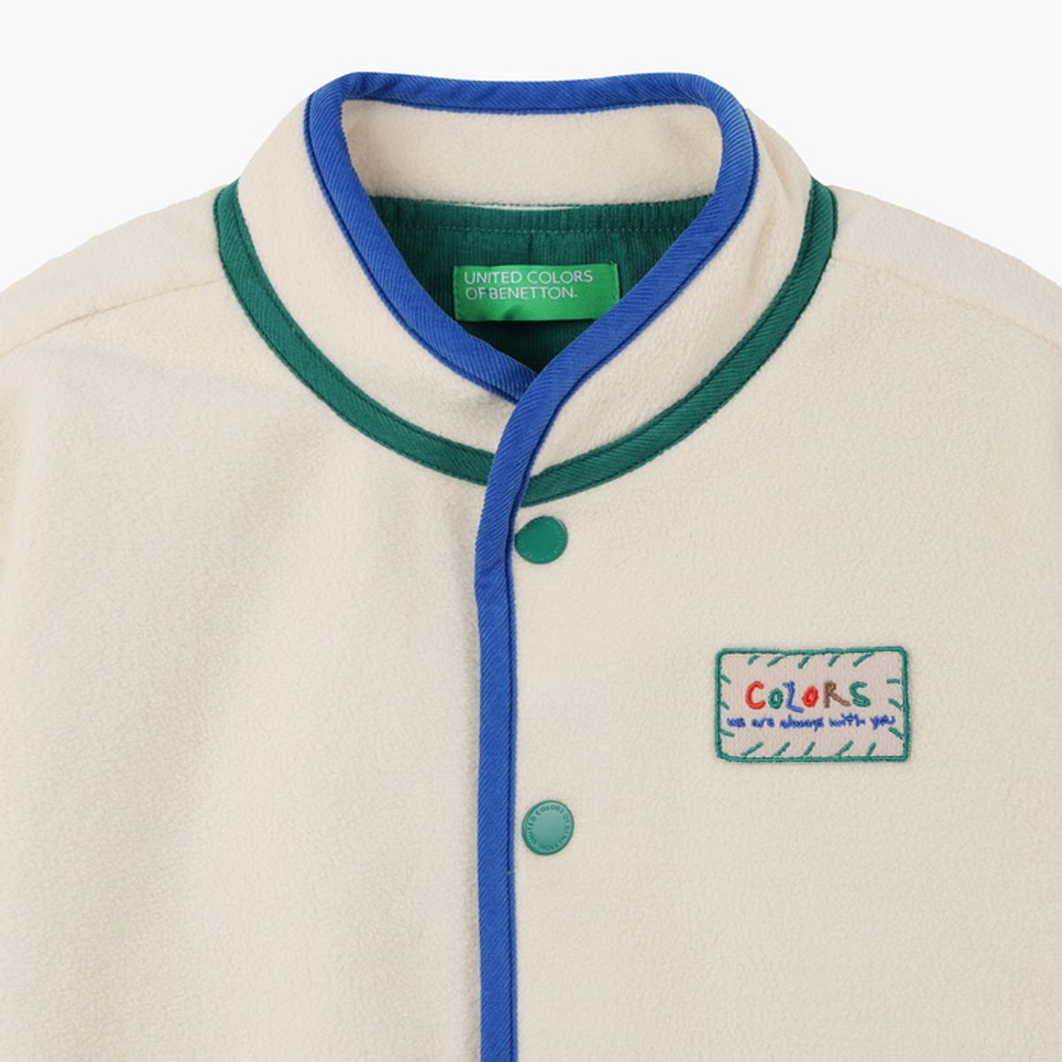 베네통키즈(BENETTONKIDS) 폴라 폴리스 배색 자켓_QAJK02641CR
