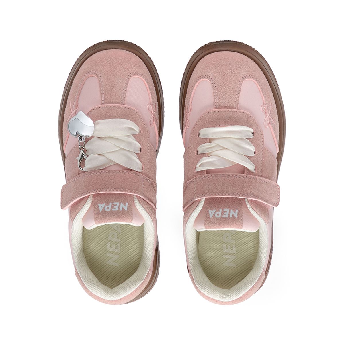 네파 키즈 악세서리(NEPAKIDS ACC) 에스텔 신꾸 하트참 스트랩 운동화 핑크 NE6FW02PNK